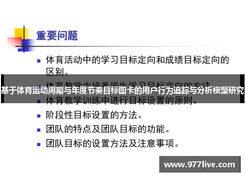 基于体育运动周期与年度节奏目标图卡的用户行为追踪与分析模型研究